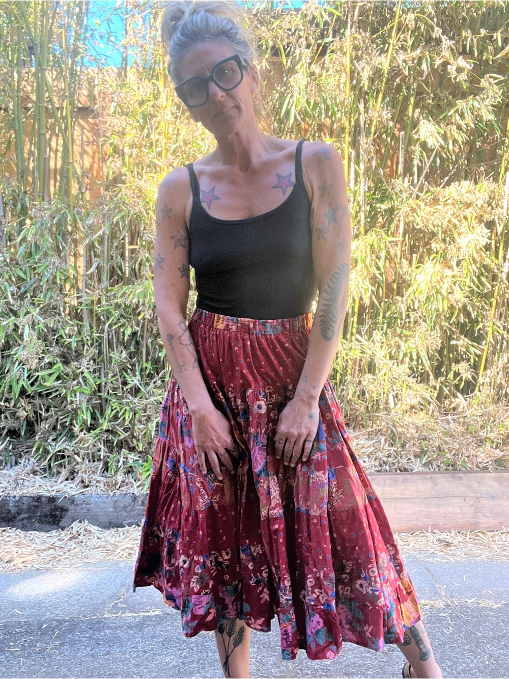 1990’s vintage cotton floral easel skirt women’s size small/medium